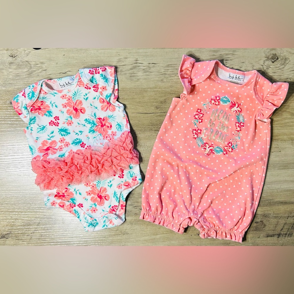 Nicole Miller Floral Baby Romper Bundle